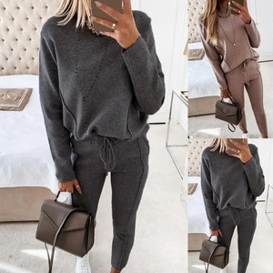 Conjunto de Dos Piezas para Mujer, Estilo Deportivo Dulce para Otoño/Invierno, Sudadera con Capucha de Manga Larga, Blusa Estampada Bordada y Pantalón - Product Image 2