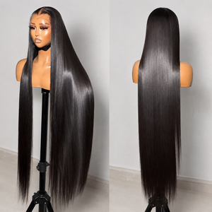 Peluca de Cabello Humano Liso Vietnamita Negro Natural 13x4 con Encaje Frontal, Suave y Sedoso, Línea de Cabello Pre-Desplumada - Product Image 3