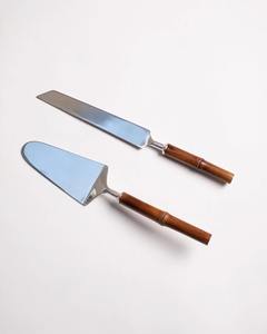 Ensemble de serveur de gâteau élégant avec manche en bois couteau à dessert en acier inoxydable outils de cuisine de qualité supérieure pour gâteaux et desserts - Product Image 6