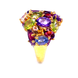 Party Wear 925 Sterling Silver Grenat Multi Color Gemstones Handmade Wedding Wear Eternity Cocktail Ring - Product Image 5