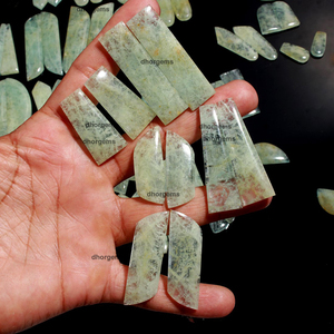 925 argent Ohrringe aigue-marine perle faisant la Machine Jade boucles d'oreilles Ammolite Cabochon perles dentelle lourde plat vert lisse fantaisie - Product Image 5