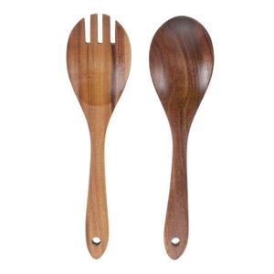 Juego de servidor de ensalada sostenible, venta al por mayor, juego de cuchara y tenedor de acacia, mango de servidor de ensalada de madera, accesorios de cocina, juego de servidor de ensalada - Product Image 1