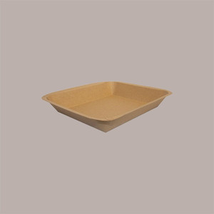 100 Uds bandeja de comida de papel Kraft marrón biodegradable forma rectangular 170x148H24mm para galletas ensaladas artesanías MT4 170x148H24mm - Product Image 4