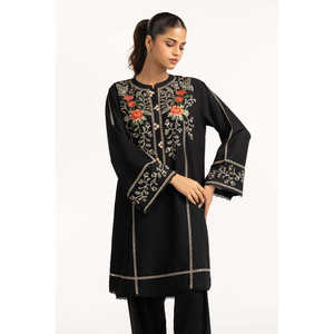 Conjunto de Dos Piezas Casual para Mujer, Negro, de Poliéster con Textura, Bordado, Talla XXS, Largo por Encima de la Rodilla, con Diseño sin Cuello - Product Image 4