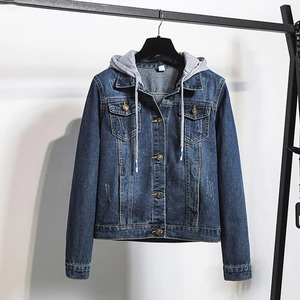 Chaqueta vaquera con capucha de algodón 100% de alta calidad, chaqueta de mujer de diseño elegante personalizada, nueva chaqueta vaquera transpirable informal - Product Image 3