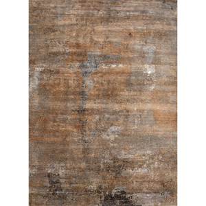 Alfombra Kavi Gris y Negra Anudada a Mano de Lana y Seda de Bambú con Patrón Abstracto, Colección Afterglow para Uso Doméstico - Eskm-03 - Product Image 1