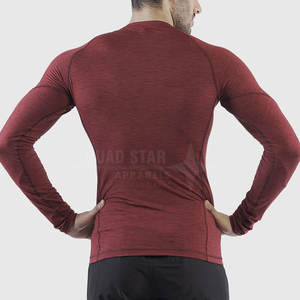 Chemises de compression 100% coton à manches longues T-Shirt de compression léger pour hommes Design imprimé de logo personnalisé coupe ample - Product Image 2