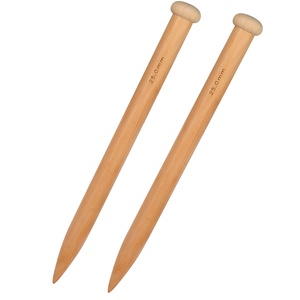 Aiguilles à tricoter carbonisées à pointe unique décoratives décoration de vacances bâton de fil cadeau en bois naturel article - Product Image 4