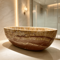 Baignoire en marbre haut de gamme, baignoire en résine de pin et jade, tailles personnalisées disponibles pour les salles de bain à domicile et en hôtel