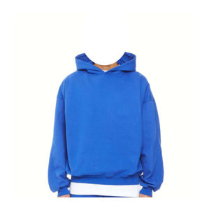 Qualité supérieure hommes sweats à capuche nouveau Style 100% coton hiver épais pull décontracté Couple brodé uni teint 2 pièces - Product Image 2