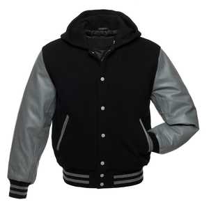 Chaqueta universitaria de lana personalizada para hombre estilo High Street con nombre bordado número Cow CollegeBaseballjacket para hombre - Product Image 1