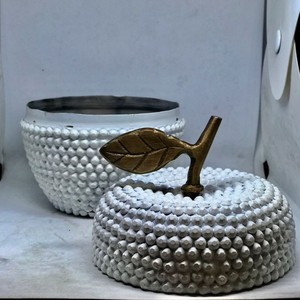 Best Selling Black Shinning Crystal High Quality Shape Candle <b>Jar</b> for Candle Making Decorative Apple - Product Image 6