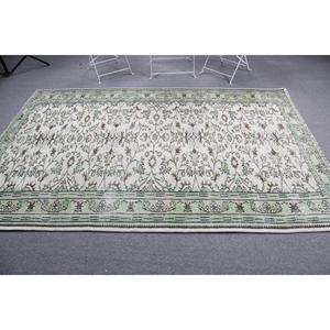 Alfombra de 5.2x8.1 pies, alfombra turca vintage, alfombra de lana con motivos de plantas y árboles verdes - Product Image 3