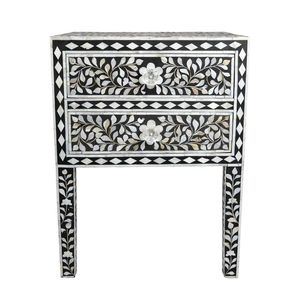 Gabinete de sala de estar multiusos respetuoso con el medio ambiente moderno de madera maciza con 2 cajones y 2 compartimentos - Product Image 2