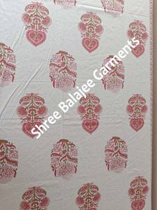 Fait à la main belle nappe en pur coton rose et bleu indien ferme mariage décoratif main bloc imprimé couverture de Table - Product Image 5