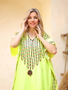 Vestidos largos caftán de manga larga para mujer de maternidad de etiqueta privada Venta caliente blanco colorido negro bordado tamaño libre Casual - Product Image 3