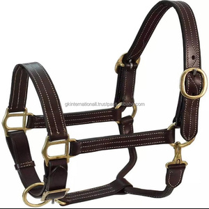 Licou en cuir cheval, licou écologique de haute qualité, 100% pur cuir, avec couture fantaisiste et raccord ajustable - Product Image 5