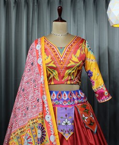 Most Trending Heavy Flair Soft <b>Butter</b> Silk Reversible Lehenga Choli for Parties & Weddings - Product Image 5