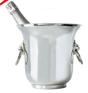 New Handmade Silver finished <b>Metal</b> Round Shape Wine Chiller For Barware And Party - Product Image 4