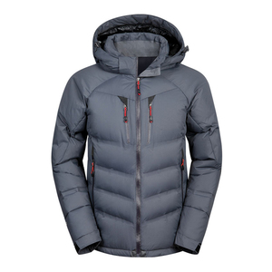 Nouvelle marque de mode avec logo personnalisé manteau à capuche bouffant grande taille veste en nylon brillant pour hommes noir hiver chaud poche à bulles mince - Product Image 5