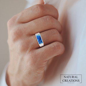 แหวนเคลือบแลบราโดไรต์สุดคลาสสิกของผู้ชายสีเงินสเตอร์ลิง925ทำด้วยมือของขวัญพิเศษสำหรับงานเลี้ยงครบรอบวันเกิด - Product Image 4