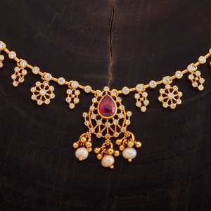 Silver Temple <b>Necklace</b> 162798-Elegant Bezel Setting Flower Pattern <b>Necklace</b> - Product Image 3