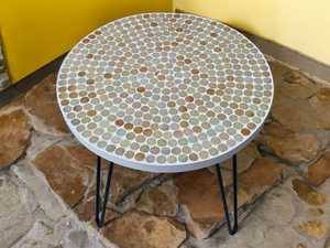 Dazzling <b>Mosaic</b> Side Table: Iridescent <b>Art</b> - Blue Coffee Table - Side Table - Livingroom Decor - Gift - Product Image 5