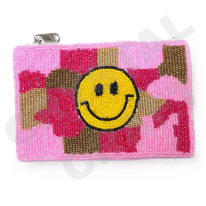 Monedero con cuentas de semillas personalizadas con diseño de flores, monedero hermoso con características de accesorios de moda - Product Image 2