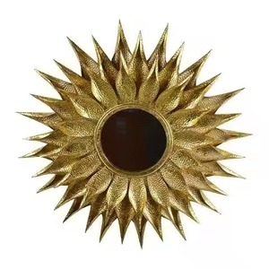 Top Quality Trending Golden Leaf Design <b>Wall</b> <b>Mirror</b> <b>for</b> Home Livingroom Hotel Hallway Decorative Use Metal <b>Wall</b> <b>Mirror</b> - Product Image 3