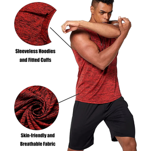 Peso ligero Fitness gimnasio sin costuras culturismo entrenamiento Fitness sin mangas hombres algodón sin mangas pulóver sudaderas con capucha - Product Image 4