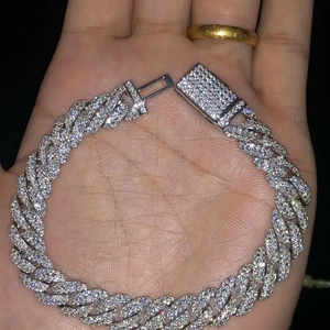 Pulsera Cubana de Lujo con Incrustaciones de Diamantes Moissanite VVS, Plata 925, Joyería de Muñeca Estilo Hip Hop - Product Image 3