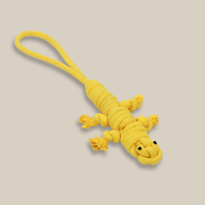 Jouet à mâcher pour chien en corde jaune Lizard, écologique, interactif, en forme de dessin animé, style simple et moderne, emballage carton classique - Product Image 2