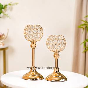 Juego de 4 diferentes tamaños de Metal y cristal para interiores, candelabros votivos, Decoración de mesa de restaurante, velas votivas - Product Image 2