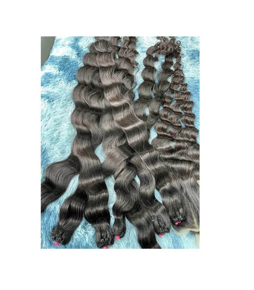 Weft single donor hair natural wavy long lengths Virgin Remy Human Hair Luxury Style Best Choice from Vietnam Cheap Price