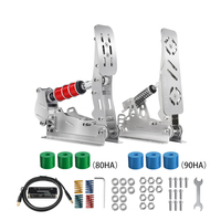 SIMSONN PLUS-P2 Pedales Profesionales para Simulación de Carreras, Volante USB de Acero Inoxidable con Celda de Carga de 200KG - Set de Actualización para PC Racing