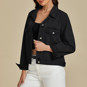 Vestes légères en denim teint uni pour femmes Vestes en denim à motif solide respirant pour femmes à séchage rapide à vendre en ligne - Product Image 3