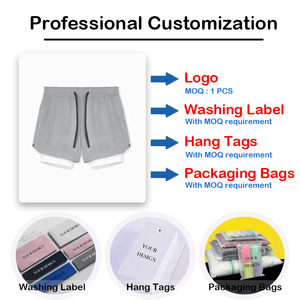 กางเกงขาสั้นเล่นฟิตเนสสำหรับผู้ชายกางเกงโพลีเอสเตอร์แห้งเร็ว145กรัมแห้งเร็วแบบเชือกหูรูดแบบธรรมดาสีระเหิดสำหรับฤดูร้อน - Product Image 6