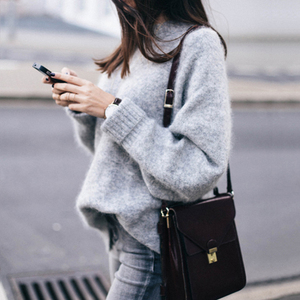 Pull en mohair pour femmes OEM sur mesure le plus vendu pull en tricot solide pull ras du cou avec couleurs personnalisées taille et logo - Product Image 4