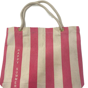 กระเป๋าชายหาดผ้าแคนวาสสำหรับผู้หญิงลายนักช้อปพร้อมสายรัดคอตตอนผู้ผลิต - Product Image 1