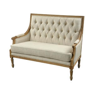 Canapé de salon en bois massif de haute qualité et tissu de couleur blanche de riz pour meubles de salon et meubles d'hôtel - Product Image 6