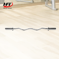 Barre de musculation EZ en chrome argenté de 1,2 m pour entraînements de fitness