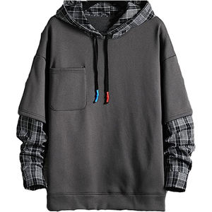 Personnalisé y2k hiphop contraste patch travail applique broderie fermeture éclair élégant hommes à capuche tricoté haut zip hommes à capuche 2025 - Product Image 3