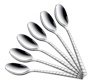 Couverts à la main avec poignée peints à la main Serveur à salade pour événements fêtes Traiteur Outils de service décoratifs faits à la main en acier inoxydable doré - Product Image 4