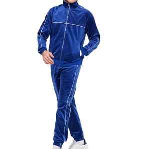 Conjunto Deportivo de Dos Piezas para Hombre, Talla Grande, de Algodón y Felpa, para Invierno, con Logotipo Bordado Personalizado, Color Azul Cielo, Transpirable y Resistente al Viento - Product Image 1