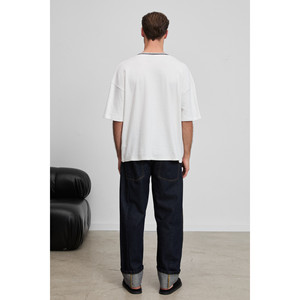 GRIMELANGE CADIZ เสื้อยืดคอกลมปักลายผ้าฝ้ายออร์แกนิก 100% สำหรับผู้ชาย - Product Image 4