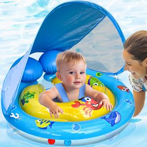 Flotador de Piscina de PVC para Niños, con Toldo Extraíble, Protección Solar UPF50, Asiento Ajustable, Anillo de Natación Doble - Product Image 6