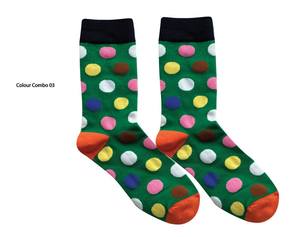 Venta al por mayor a granel multicolor Polka Dot Crew calcetines de algodón peinado transpirable elástico hecho en Vietnam fábrica logotipo personalizado disponible - Product Image 3
