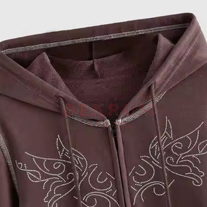 เสื้อฮู้ดพลอยเทียมสำหรับผู้ชายสินค้าออนไลน์ - Product Image 2