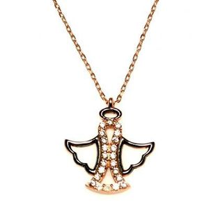 Collar de Plata de Ley 925 con Incrustaciones de Piedras Rosas, Negras y Blancas, Tecnología de Engaste en Bisel, para Creencias Cristianas - Product Image 4