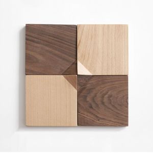 Posavasos de Madera de Nogal de Estilo Moderno, Elegantes y de Lujo, Protectores de Mesa de Primera Calidad, Cuadrados, Ecológicos, con Diseño de Luna - Product Image 1